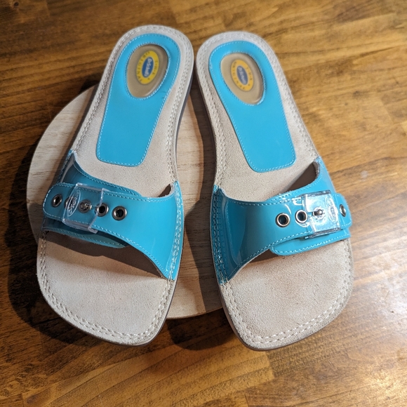 Dr.Scholl’s In The Clear Turquoise Casual Slide Sandal - Picture 1 of 9